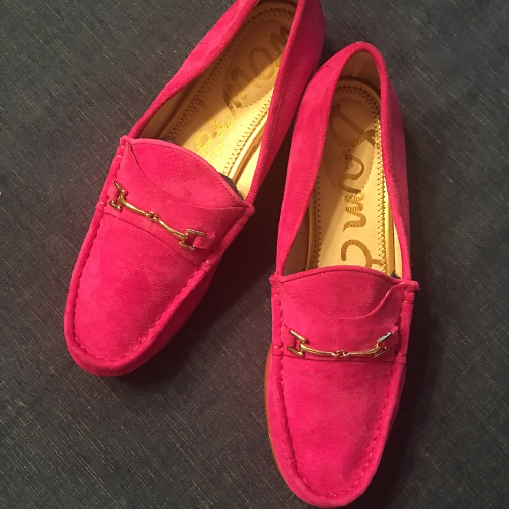 Sam Edelman Talia Hot Pink Suede Loafers, 10